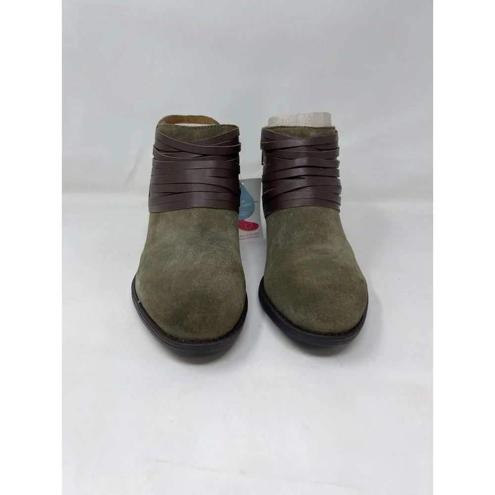 Comfortiva 8W Corliss Green Suede Boho Cottagecore Fairycore NWB *See Photos